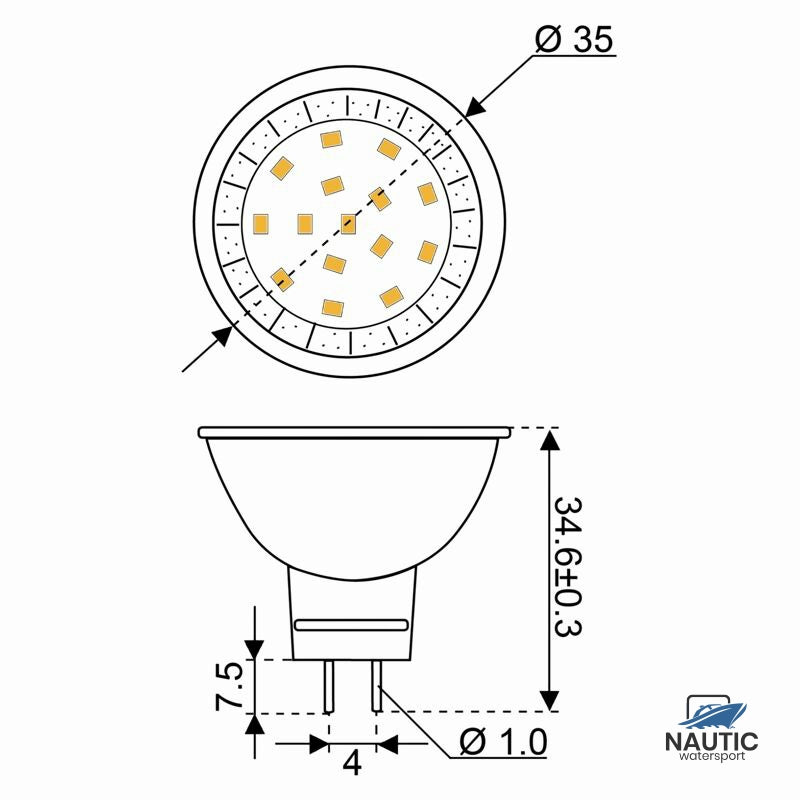 Talamex Ledlamp led15 10-30V GU4 2700k