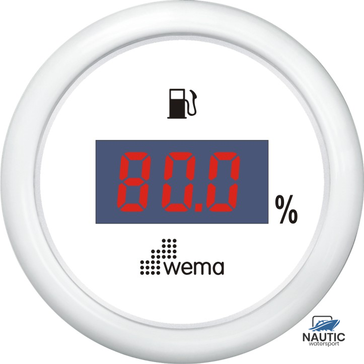 Wema Tankmeter brandstof digitaal 0-190 ohm wit