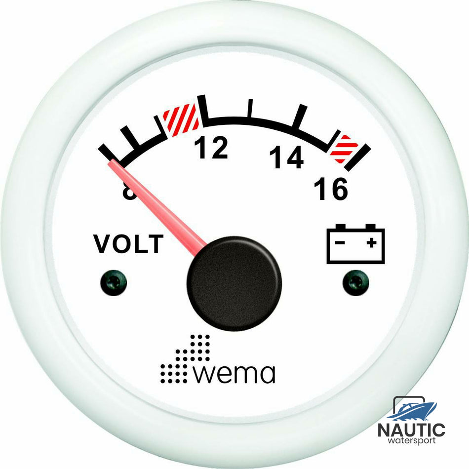 Voltmeter 12V weiß