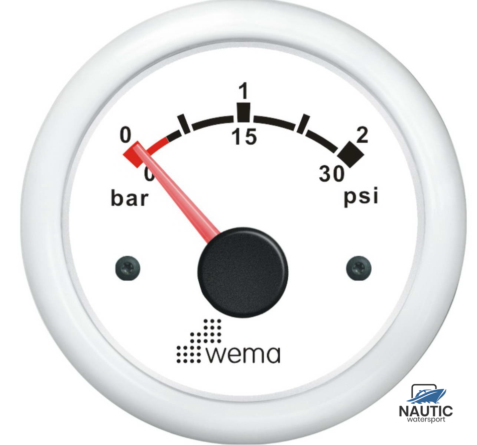 Turbolader-Druckmanometer weiß 25 psi/2 bar