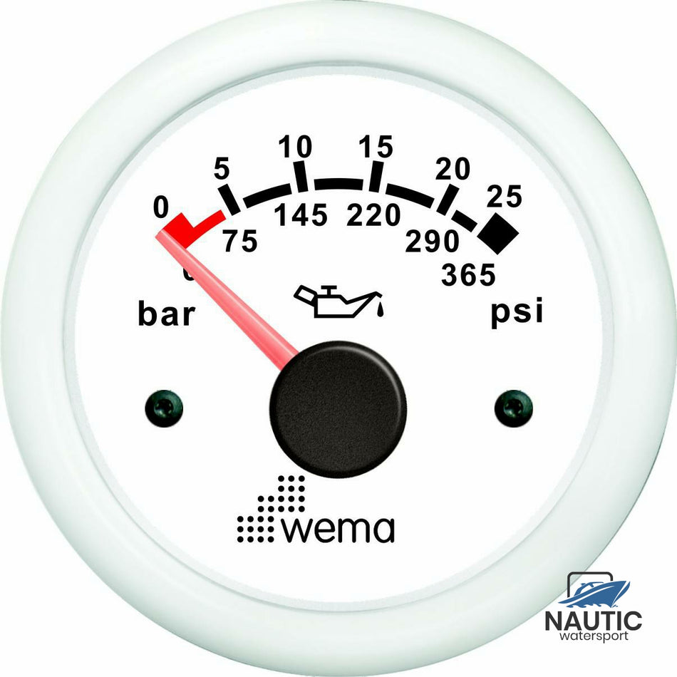 Öldruckanzeige weiß 365 psi/25 bar