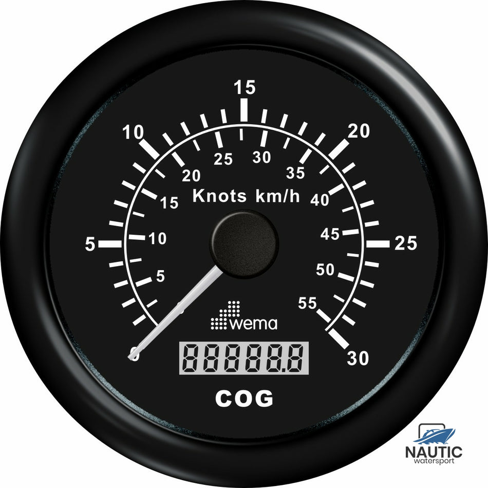 GPS-Tachometer schwarz 30kn/54km