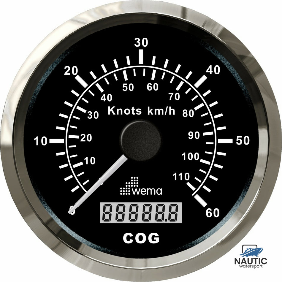 GPS-Tachometer der Silver-Serie, schwarz, 60 kN/110 km