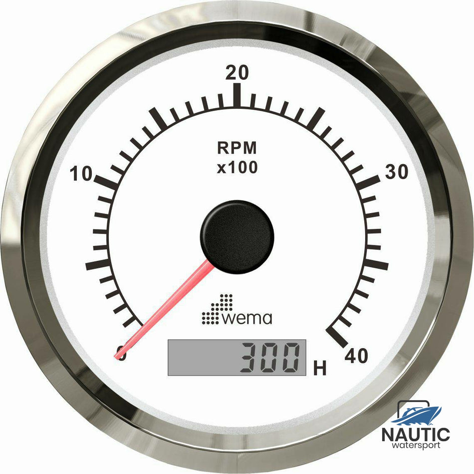 Drehzahlmesser der Silver-Serie 4000/U, weiß
