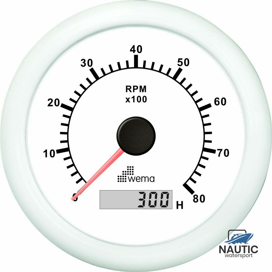 Drehzahlmesser 8000/U weiß