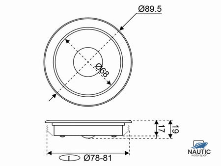 Talamex Led inbouw plafonniere 90mm 10-15V 2700k
