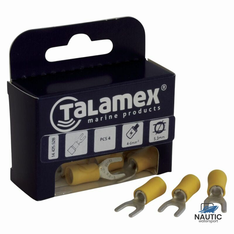 Talamex Kabelschoen vork 4mm geel (4)