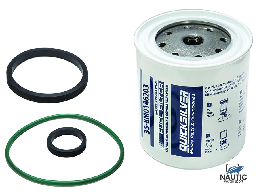 Quicksilver 8M0146203 Waterafscheidend brandstoffilter past op quicksilver 10 micron