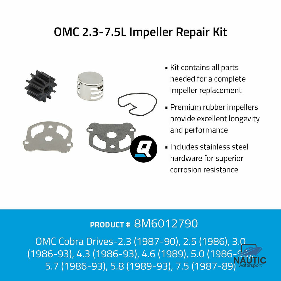 º 8M6012790 Impeller service kit voor OMC 2.3-7.5L