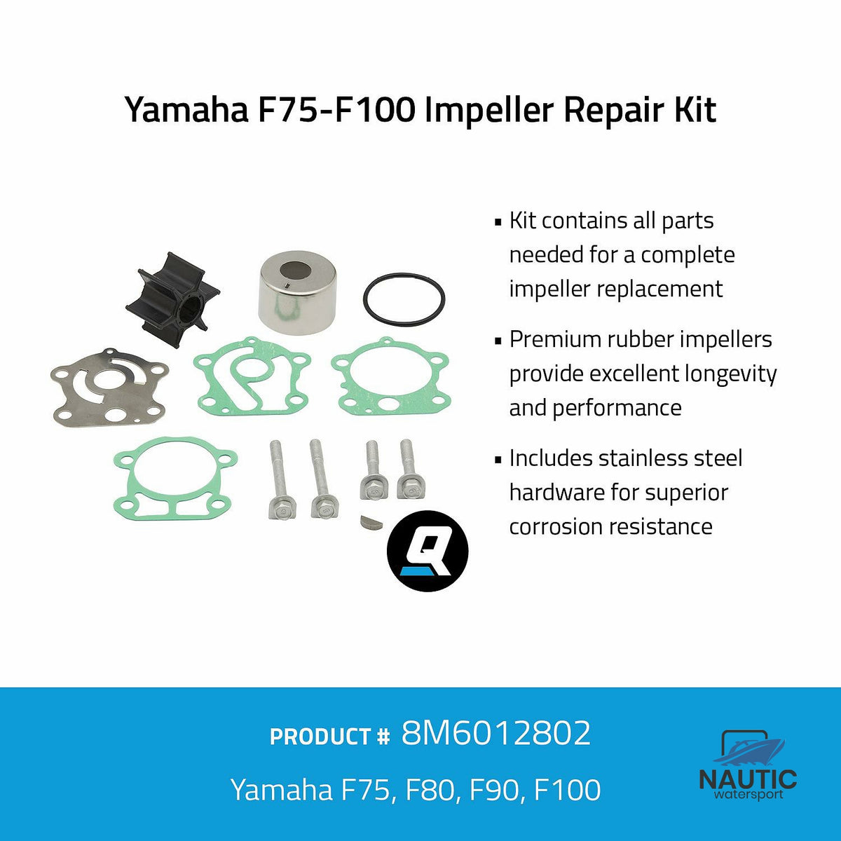 Quicksilver 8M6012802 Impeller service kit voor Yamaha F75-F100
