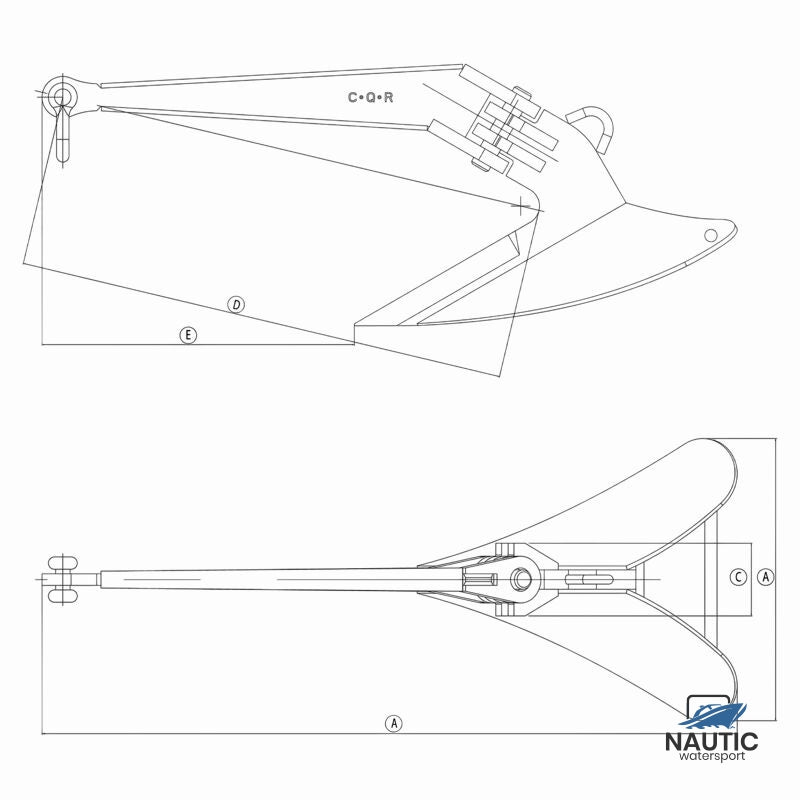 Lewmar 56506w CQR® anker NS gegalvaniseerd 16kg/35lbs