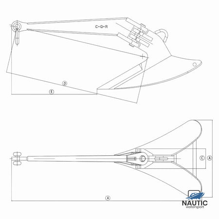 Lewmar 56506w CQR® anker NS gegalvaniseerd 16kg/35lbs