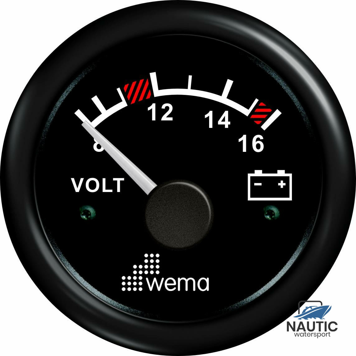 Wema Voltmeter 12V zwart