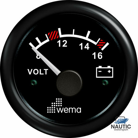 Wema Voltmeter 12V zwart