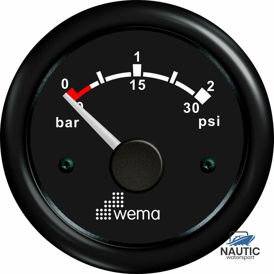 Turbolader-Druckmanometer schwarz 25 psi/2 bar