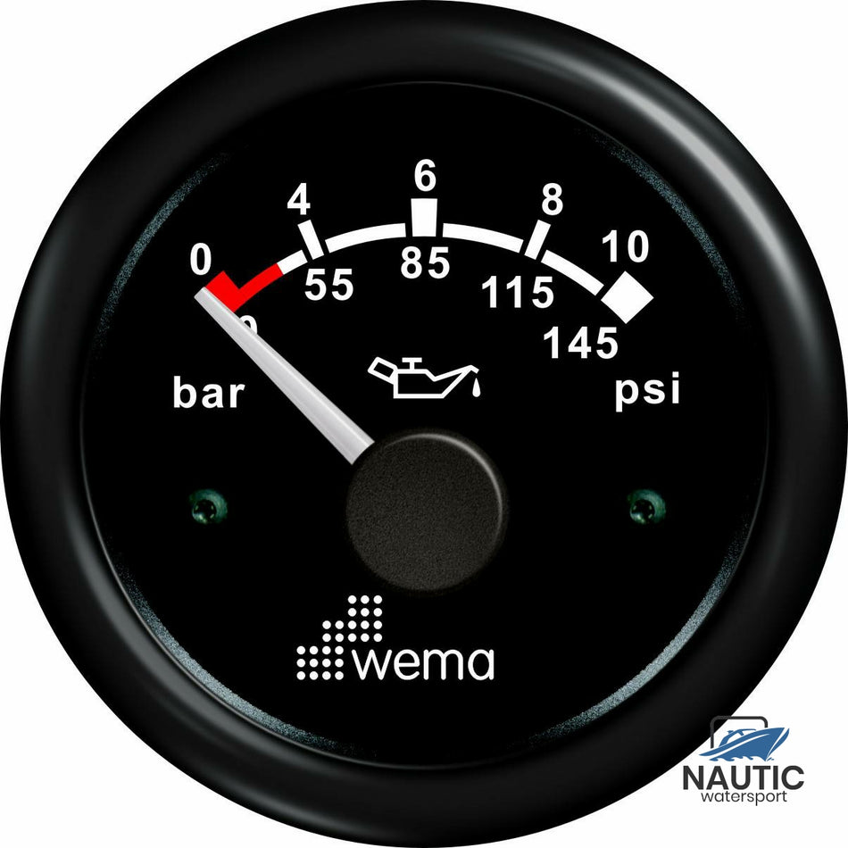Öldruckanzeige schwarz 10 bar