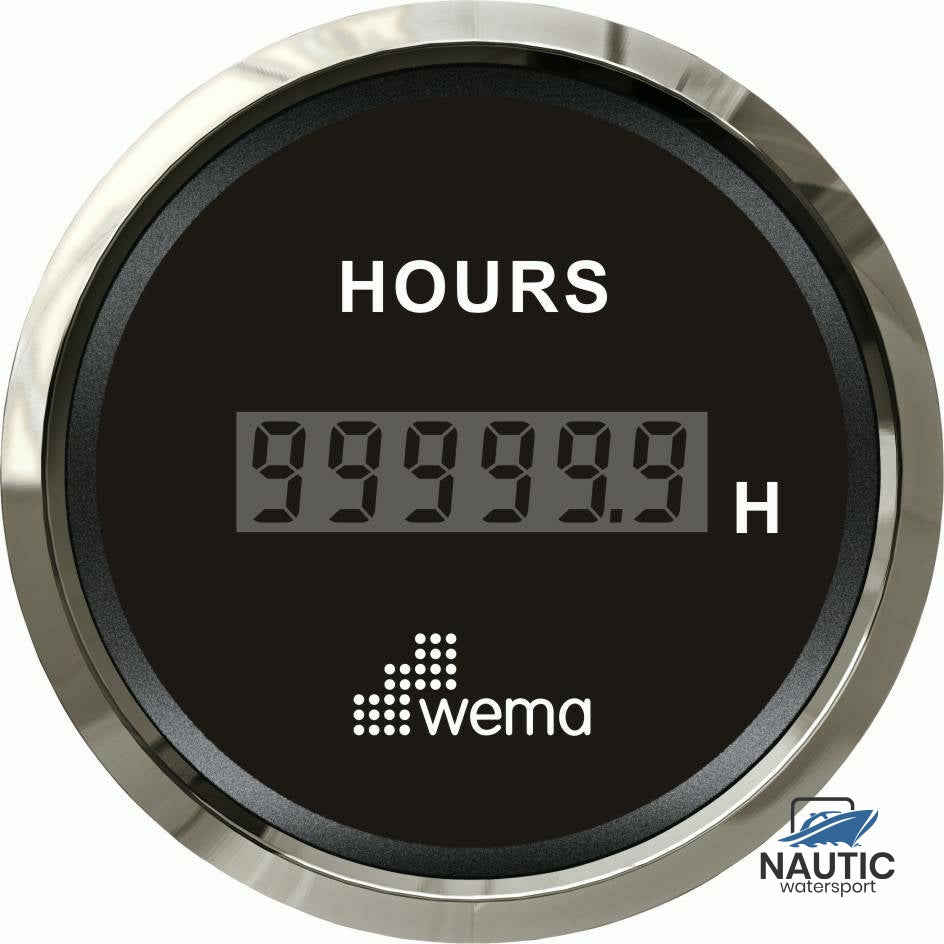 Wema Silver serie urenteller zwart