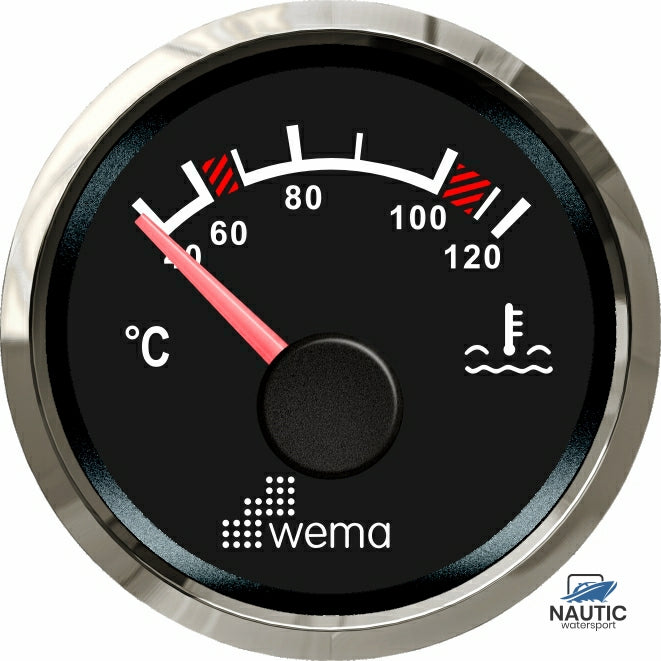 Wassertemperaturmesser der Silver-Serie NMEA2000, schwarz