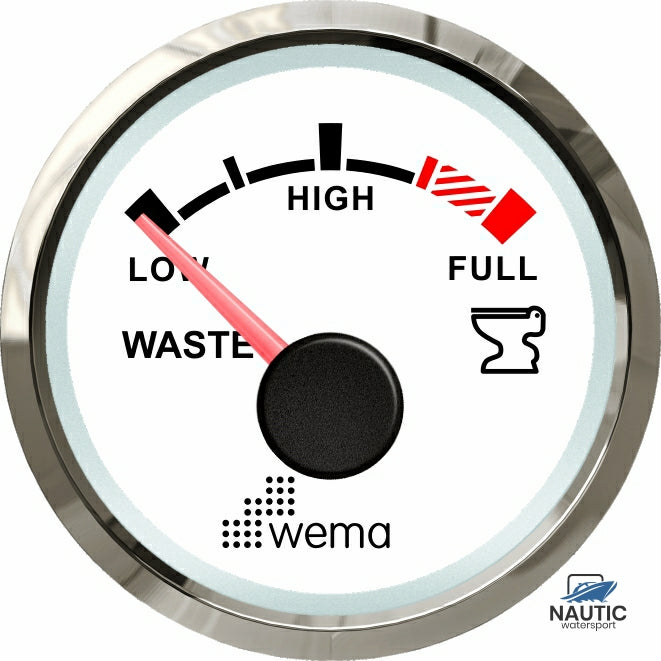 Wema Silver serie vuilwater tankmeter NMEA2000 wit