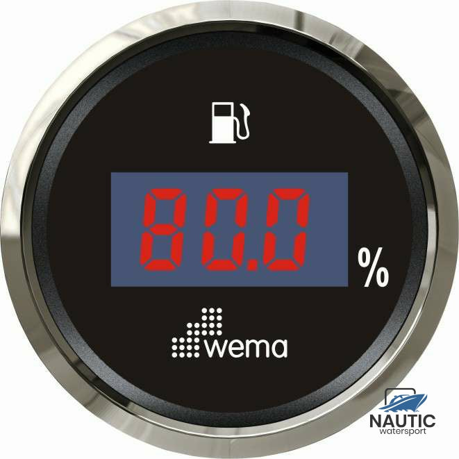 Digitale Kraftstofftankanzeige 0-190 Ohm, schwarz/silber