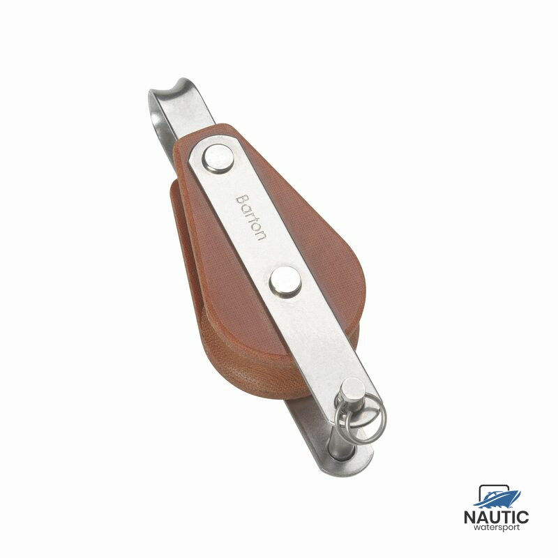 Blok tufnol met beugel en hondsvot 1-schijfs 58mm voor lijn 14mm