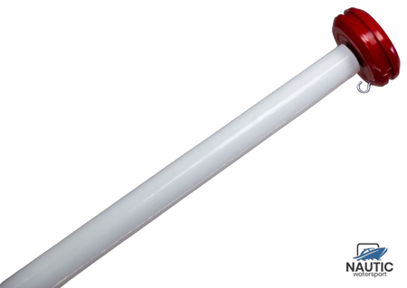 Talamex Vlaggenstok hout wit 200cm dia 3cm met rode knop