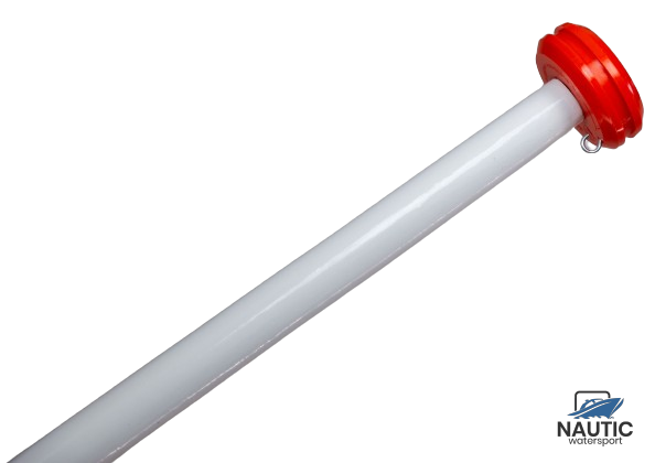 Talamex Vlaggenstok hout wit 200cm dia 3cm met oranje knop