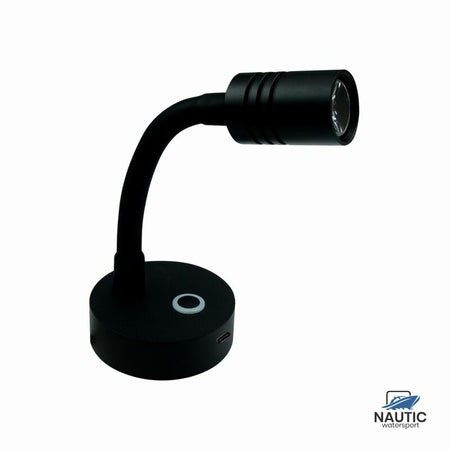 Talamex Led wandlamp Apollo 10-30V zwart dimbaar met USB-C snellader