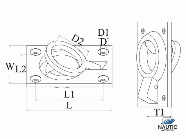 Luikring rvs flush  63x44mm
