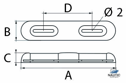Talamex Romp anode magnesium opschroefbaar 0.75kg 320x65x35mm