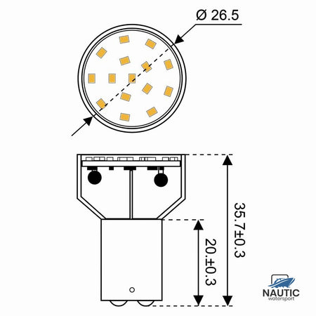 Talamex Ledlamp led15 10-30V BA15D 2700k