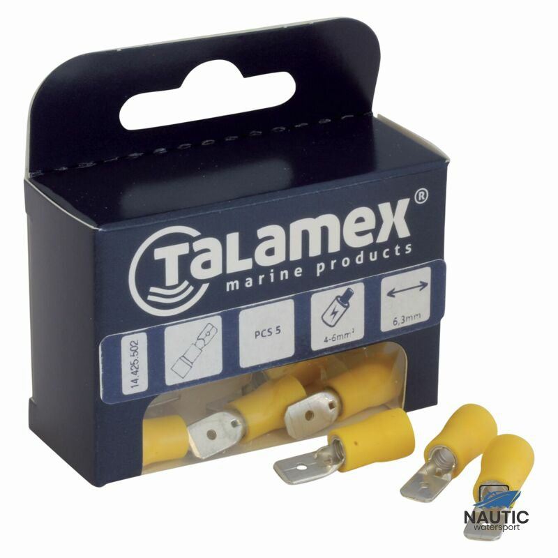 Talamex Kabelschoen tong 6.3mm blauw (6)