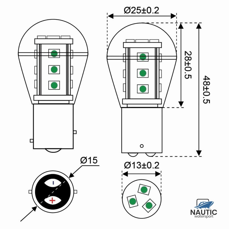 Talamex Ledlamp led15 10-30V BAY15D green