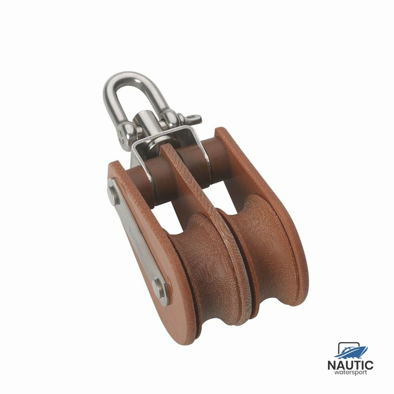 Barton Blok tufnol met wartel 2-schijfs 58mm voor lijn 14mm