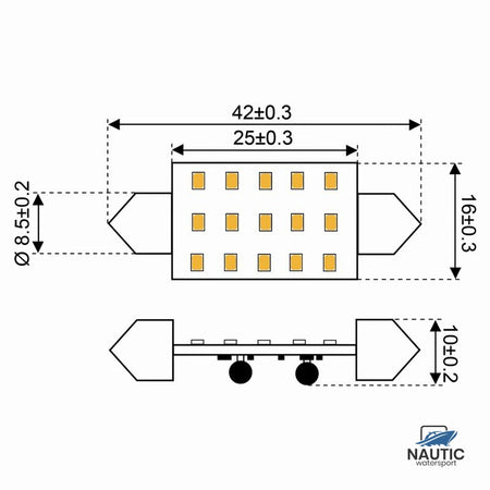 Talamex Ledlamp led15 festoon 10-30V 42mm 2700k