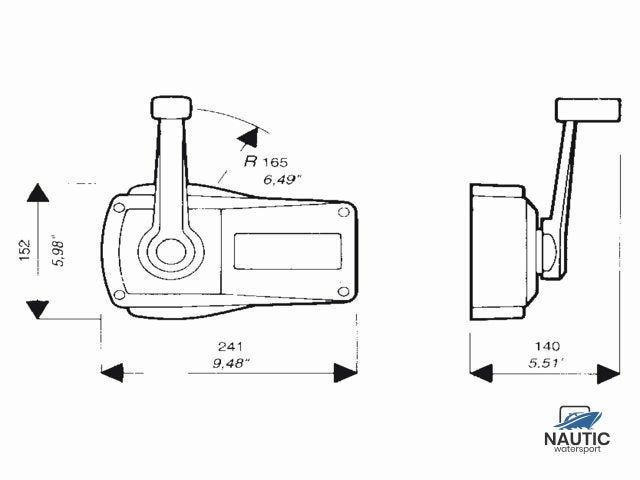 B90 bedieningsunit met neutral lock zwart