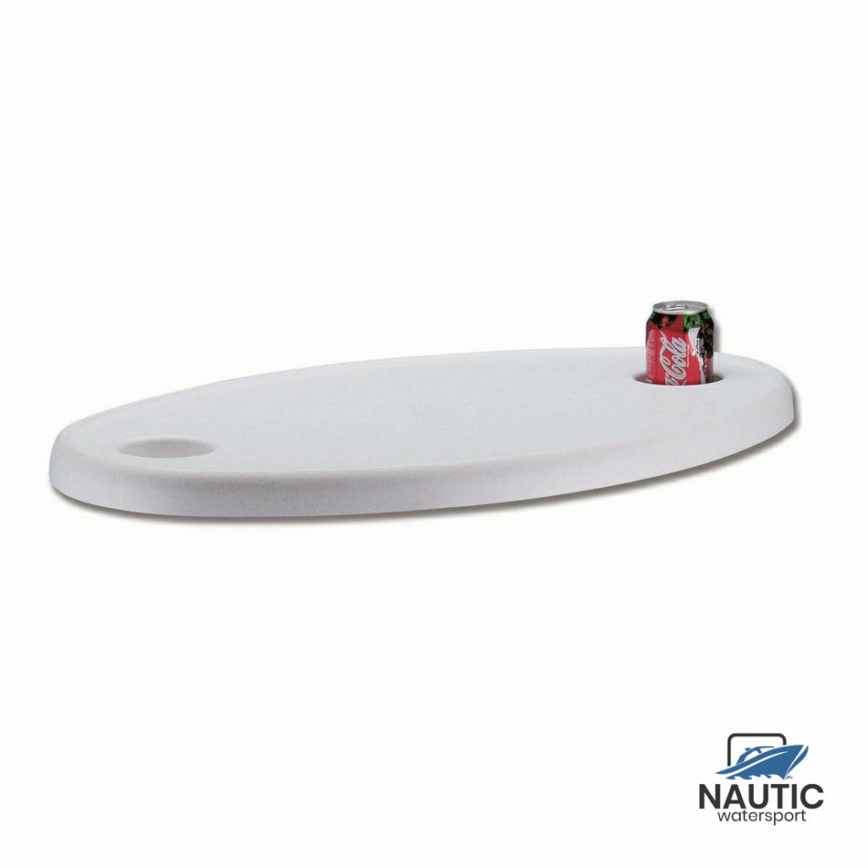 Ovale weiße Tischplatte 77 x 51 cm