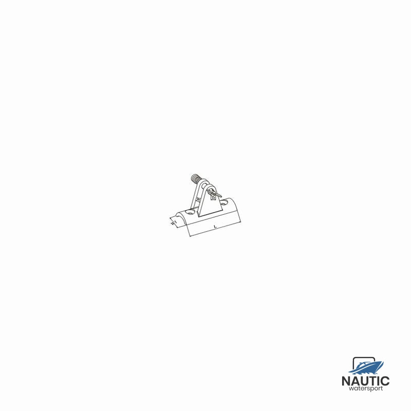 Talamex Buiskapbeslag RVS dekplaat hol 90° met dropnose pin