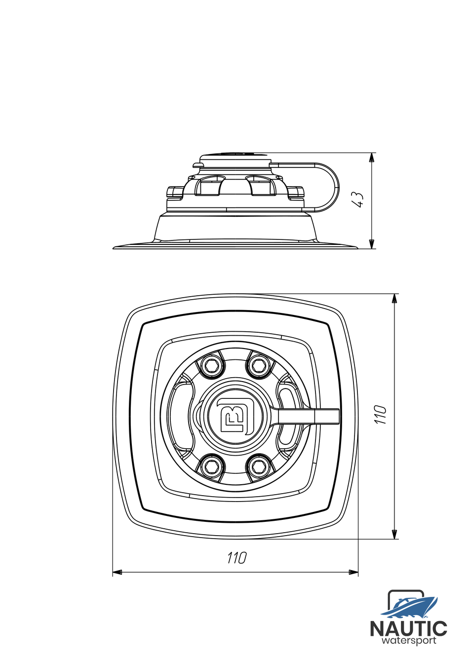 Borika Montagefuß mit 3M Montageaufkleber