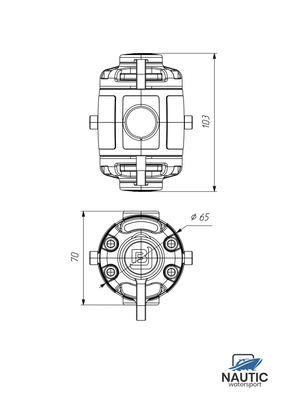 Borika montage voet dubbel voor railingmontage Ø 22/25 mm