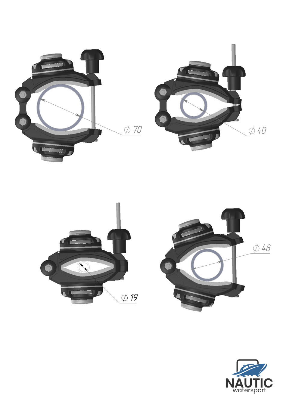 Borika montage voet dubbel klemmontage