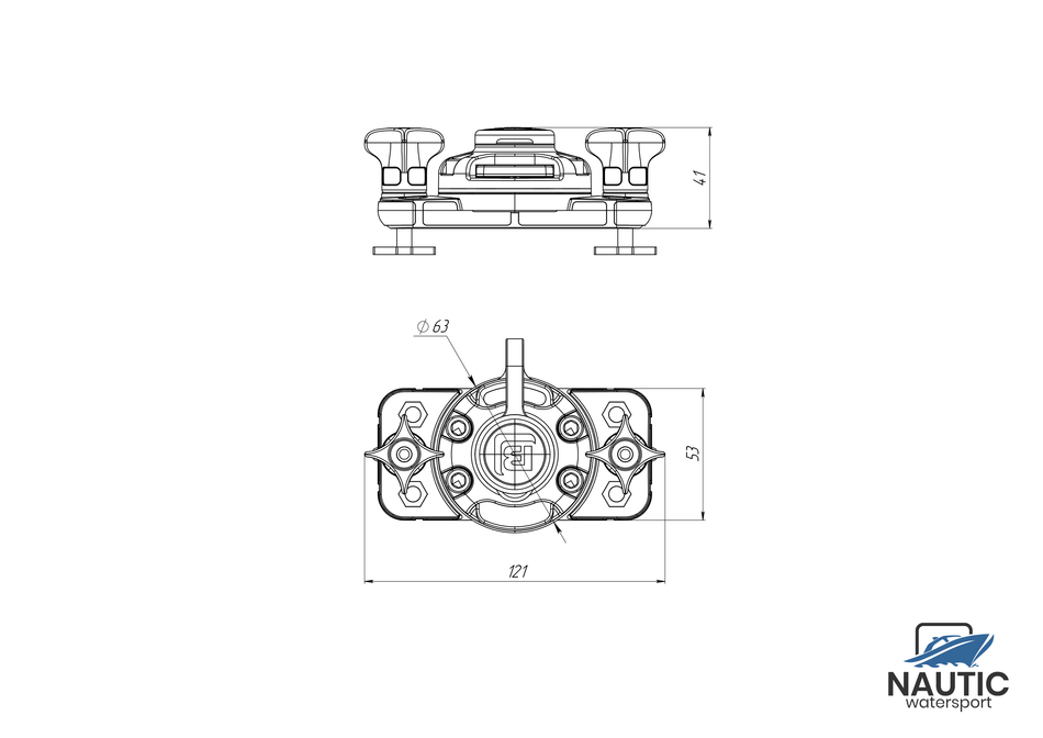 Borika t-bolt bevestigingsadapter ondermontage
