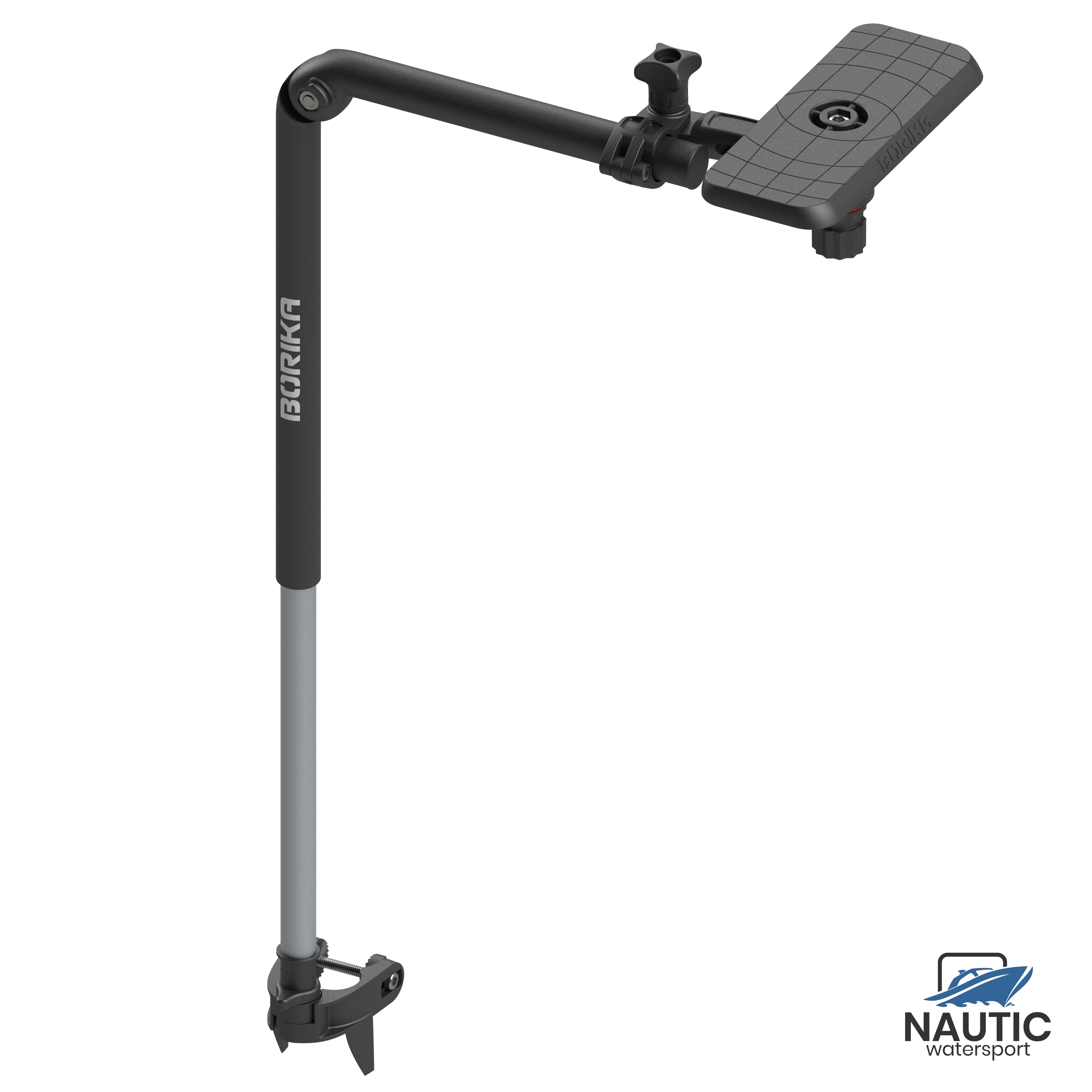 Borika telescopische transducer steun met schermhouder 7" tot 9" voor zijmontage
