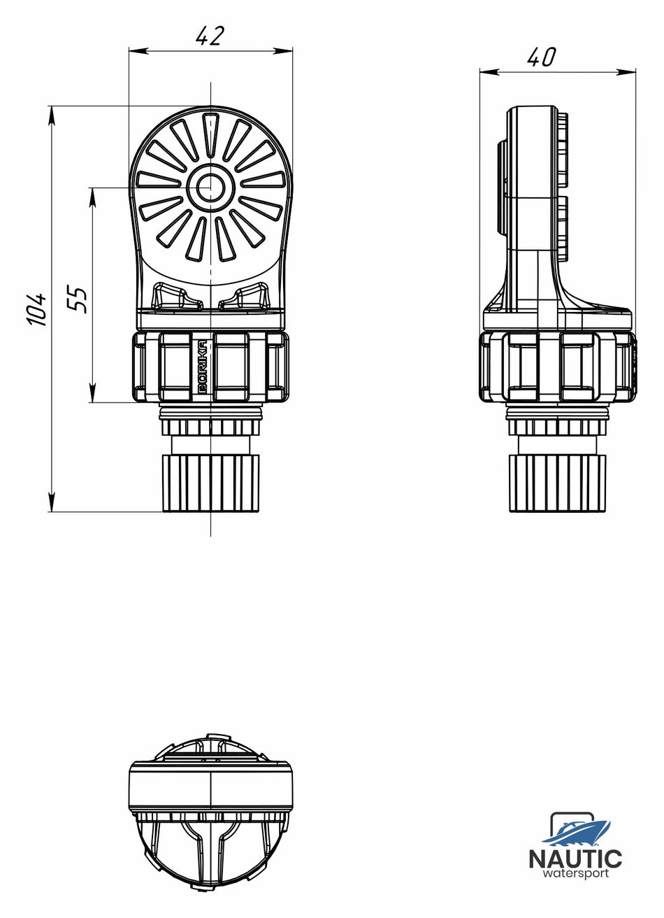 Borika adapter met dubbele bevestiging