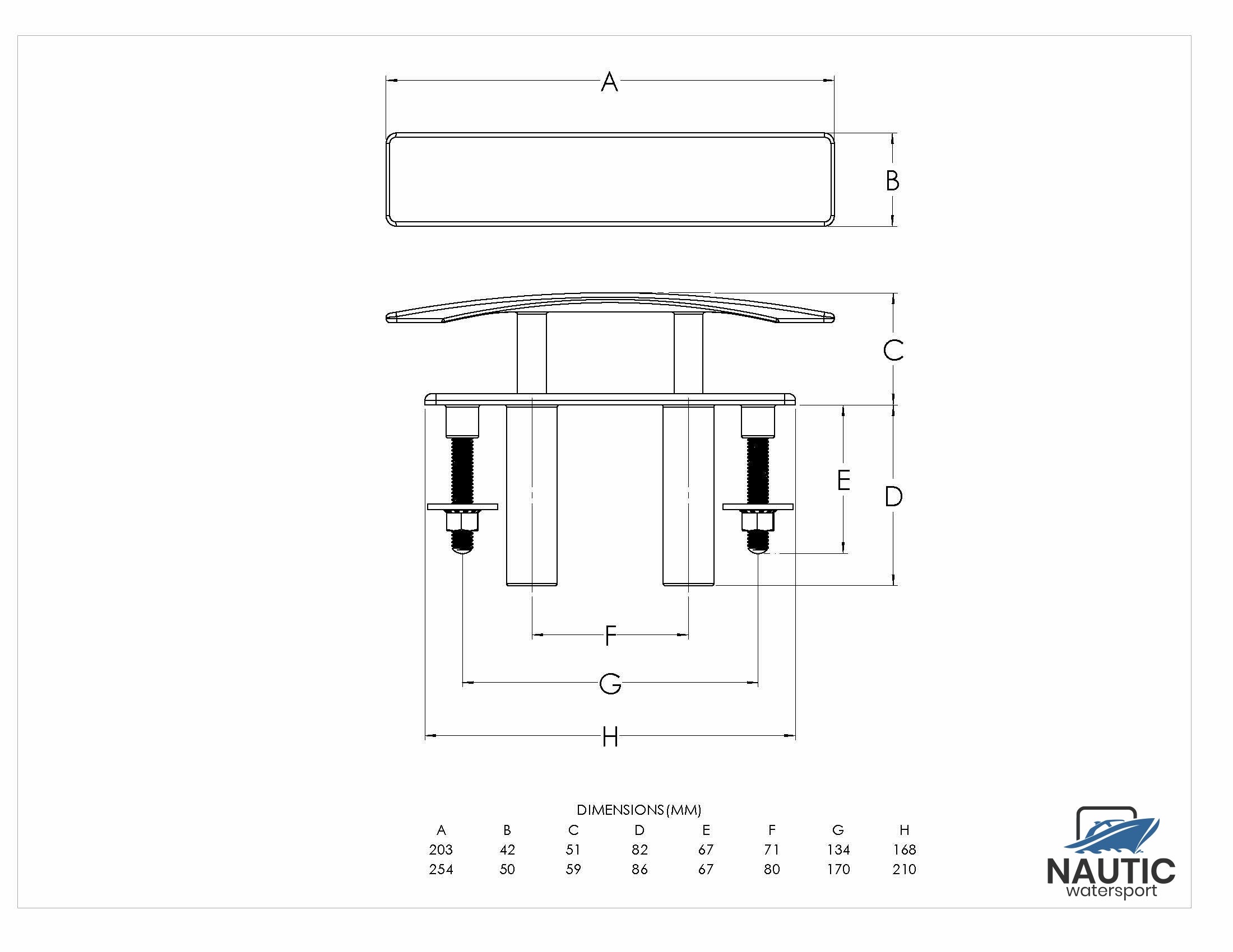 Talamex Kikker Solent flush met boutmontage rvs 203mm