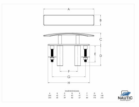Talamex Kikker Solent flush met boutmontage rvs 203mm