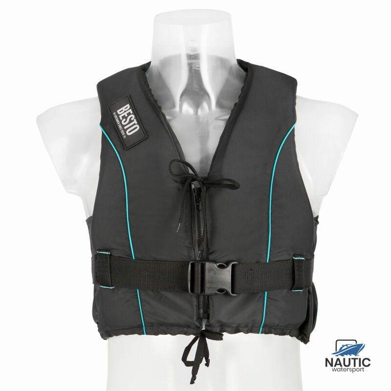 #Besto Dinghy Zipper all black/aqua striping 50N S