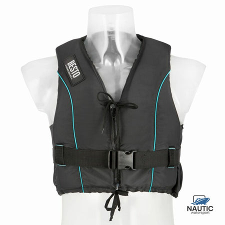 #Besto Dinghy Zipper all black/aqua striping 50N S