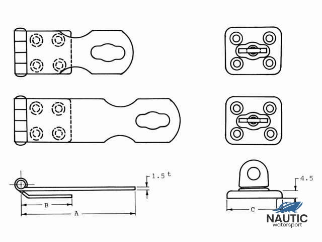 Overval sluiting rvs 64mm