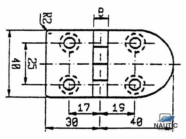 Talamex Scharnier rvs 70x40mm 90°